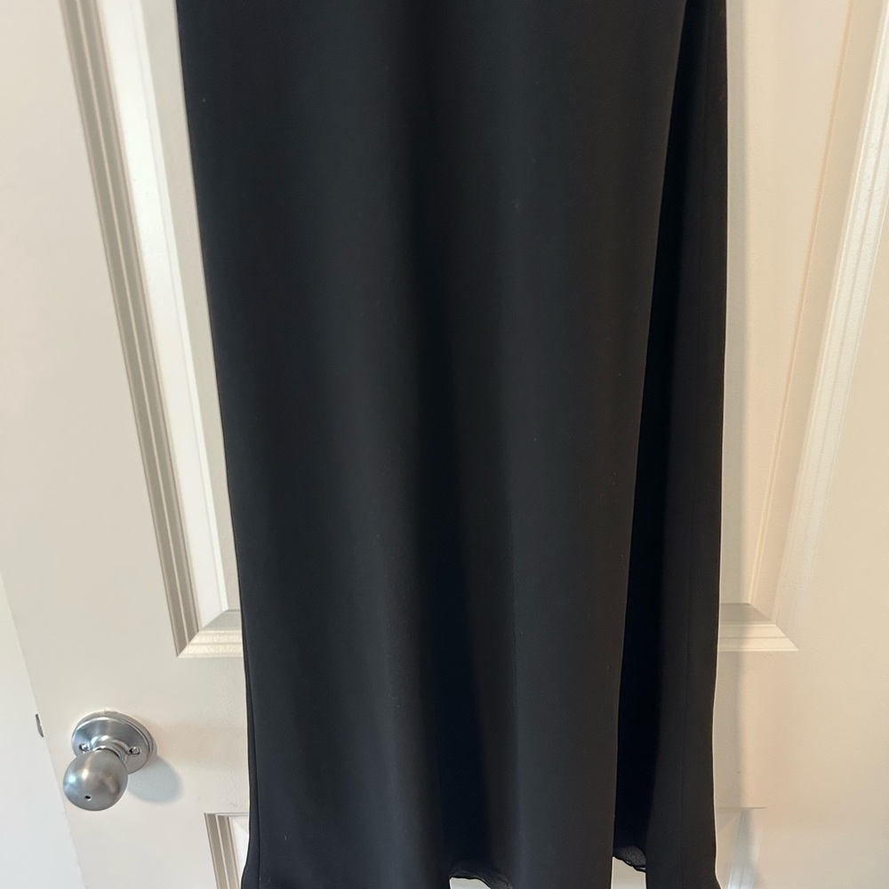 Vintage Silk flutter sleeve black gown - Picture 2 of 13